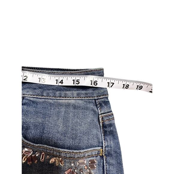 American Eagle Denim Cutoff Shorts Gemstones Women's Size 8 - Picture 7 of 7